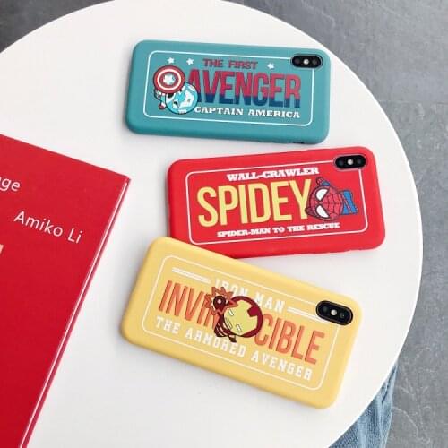 New Disney Marvel Mobile Phone Accessories for IPhone XSMAX 11 X XS 6 6S 11PRO MAX Cartoon Print Spiderman Iron Man Phone Cases