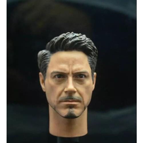 Custom 1/6 Scale Civil War Tony Stark Head Sculpt For Hot Toys Figure Body