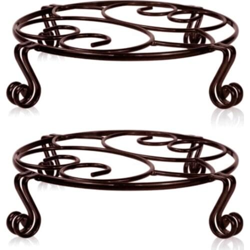 Garden Plant Supports Rack Potted Stand Iron Single-layer Round Simple Large Black Room Balcony Outdoor And Indoor Flower Shelf
