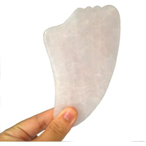 New Shape Jade Body Massager Polished Healthcare Rose Quartz Gua Sha Board Crystal Stone Guasha Tool Finger Massager