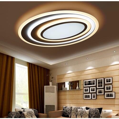 Postmodern Acrylic Art Corrugated LED Ceiling Light Living Room Bedroom Study Oval Ultra thin Dimming Ceiling lights AC110V-240V