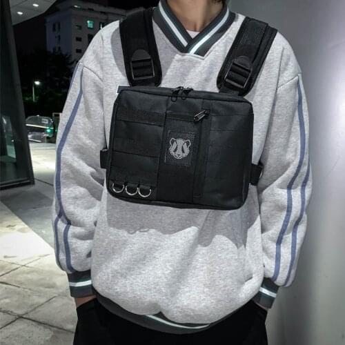 Hip Hop Waist Bag Unisex Tactical Vest Pack Nylon Travel Vest Backpack Sports Chest Rig Bags Men Hiking Chest Pouch Belt Bag
