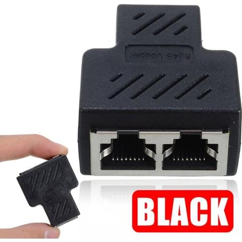 RJ45 Splitter Extender Plug RJ45 1 to 2 Way Dual Female LAN Ethernet Network Cable Connector RJ45 Splitter Adapter