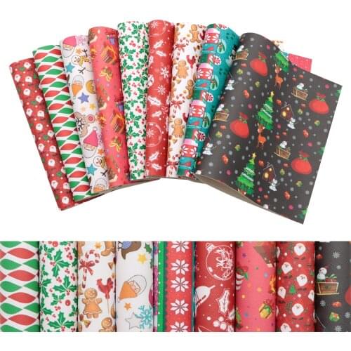 20*33cm Christmas Faux Synthetic Leather Set Fabric For Bows Leather Crafts DIY Handmade Material Earring Bags,1Yc20466