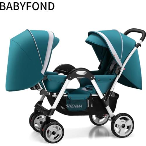 Shenma twin baby strollers can sit reclining light folding luxury multi-color optional twin trolley