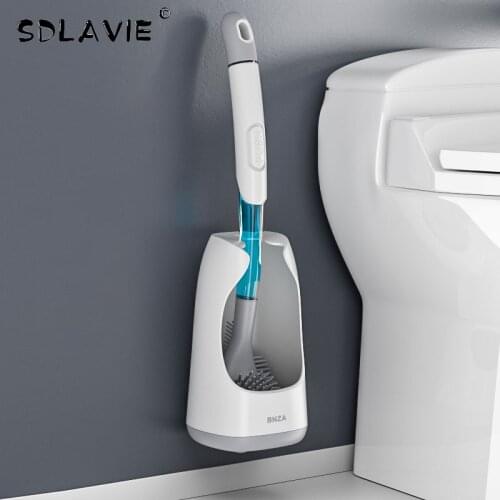 Silicone Toilet Brush With Liquid Toilet Brush For Bathroom Without Dead Corners Household Wall-Mounted Cleaning Artifact Set