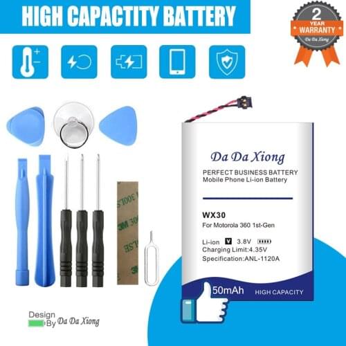 900mAh WX30 SNN5951A Replacement Battery For Motorola Moto 360 1st-Gen 2014 Smart Watch Batteries