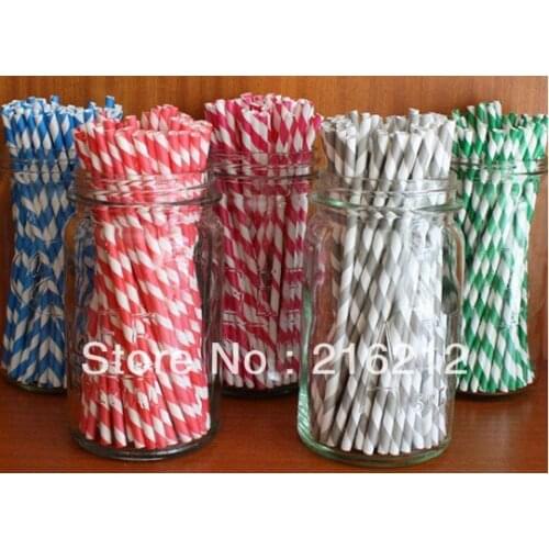Mixed Striped and Polka Dot Drinking Paper Straws,striped paper party straws Vintage, Retro paper