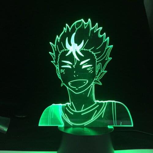 Anime Haikyuu Yu Nishinoya LED Night Light for Kids Bedroom Decor Nightlight Child Birthday Gift Manga 3D Lamp Nishinoya