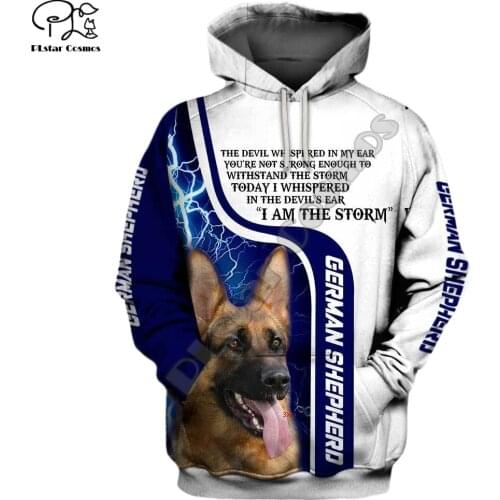 Unisex Mens German shephero Dog 3d print hoodies zipper autumn long sleeve Sweatshirts women pullover tracksuit spring outwear