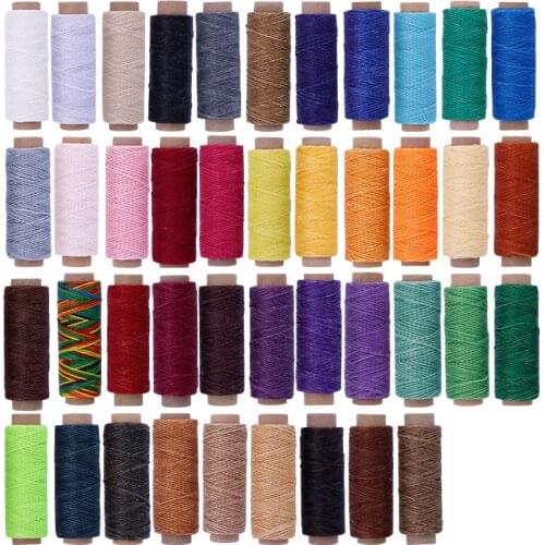 WhatIlife 6 Color/Set High Quality Leather Waxed Thread Cord 150D 50M Hand-Stitched For Leather Shoes Bags DIY Sewing Handicraft
