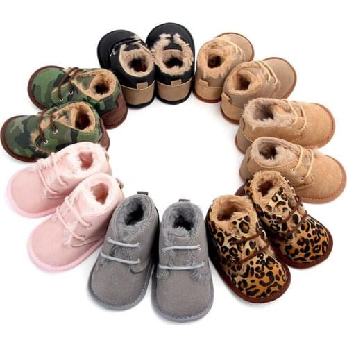 Baby Girls Boys Winter Keep Warm Shoes First Walkers Sneakers Kids Crib Infant Toddler Footwear Warm Boots Prewalkers 0-18M