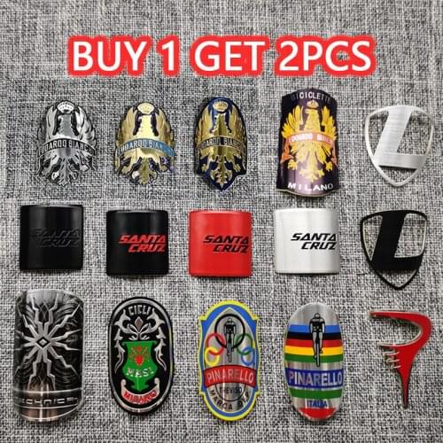 2 Pieces Bike Head Badge Aluminum Decals Stickers For MTB BMX Folding Bicycle Front Frame Cycling Accessories emblem
