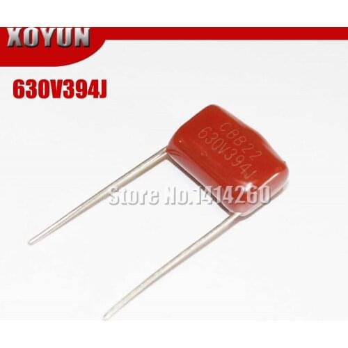 10PCS CBB 630V394J 630V390NF 630V0.39UF 394J 630V Pitch 15mm CBB Polypropylene Film Capacitor