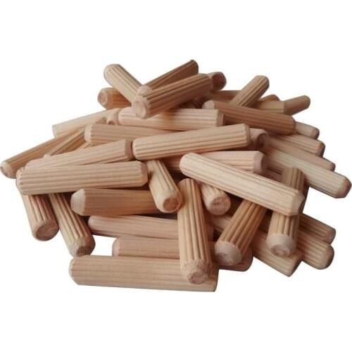 100pcs M6/M8 Wooden Needle Bolt Round Raft Cork Twill Wood Pin Nails Wedge Wooden Shaft Connector 30mm-80mm Length