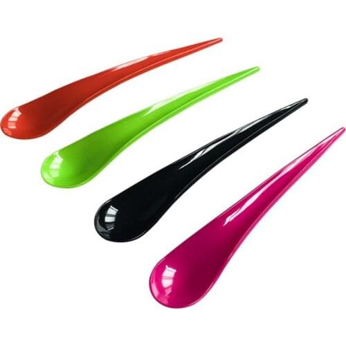 1000Pcs/Lot Disposable Plastic Long handle Arc Scoop Water Drop Ice Cream Spoon Big Ice Cream Spoon Fruit Tea Spoon 20cmx3.2cm
