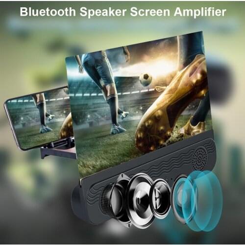 12 Inch Mobile Phone Screen Amplifier HD 3D Video Screen Amplifier Anti-Ultraviolet 4 In 1 HD Phone Screen Magnifier With Stand