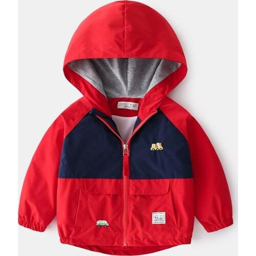 2021 New Boys Coats Spring Autumn Cartoon Car Active Windbreaker Jacket For Kids Toddler Handsome Children Outerwear