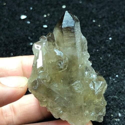 52.4gNatural crystal tea Topaz rough smoky crystal Obelisk aura healing round vein home decoration1PC