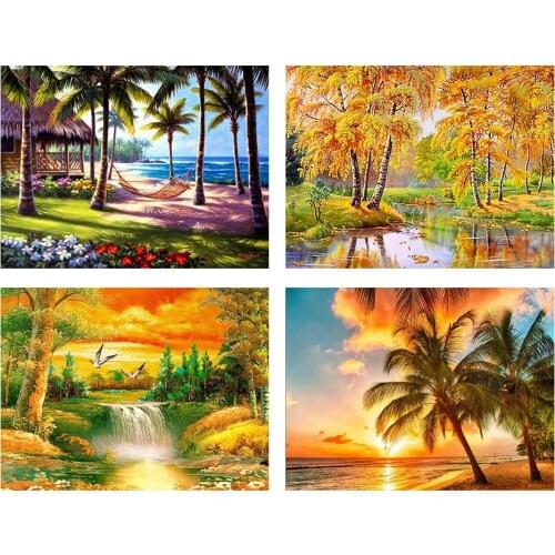 5D Diamond Painting Landscape Full Square/Round DIY Diamond Embroidery Rhinestone Picture Rhinestone Mosaic Home Decoration Gift