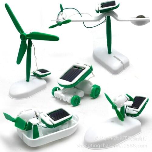 6-in-1 Solar-Powered Robot Kit Toys Assembling Mini Fan Car Model Scientific Lab DIY Kids Technology Physics Experiment Gadgets