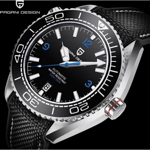PAGANI DESIGN Mechanical Wristwatch Mens Top Brand 100M Waterproof Sports Clock Sapphire Glass Automatic Watch Relogio Masculino