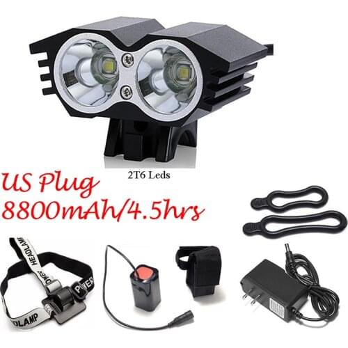 4800/10400/15600mAh Bike Light Super Power T6 Led Bicycle Lamps Front Cycling Headlamp Aluminum MTB Headlight Riding Accessories