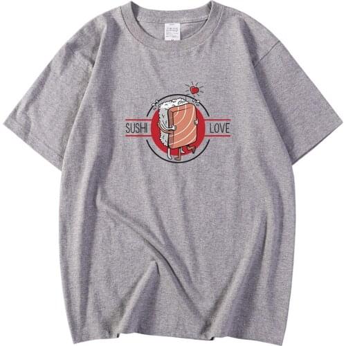 Short Sleeve Mens Tshirt Spring Summer Tee Shirt Simple Sushi Love Delicious Food Print Clothes Fashion Comfortable Tshirts Man