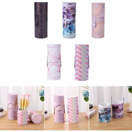 PU Leather Makeup Storage Holder Cosmetic Cup Case Box for Makeup Brush Waterproof Travel Makeup Brush Holder Organizer