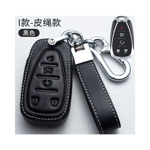 Leather 2/3/4/5 Buttons Black Car Remote Key Case Cover for Chevrolet Camaro Cruze Malibu Spark Bolt Equinox Sonic Trax Volt