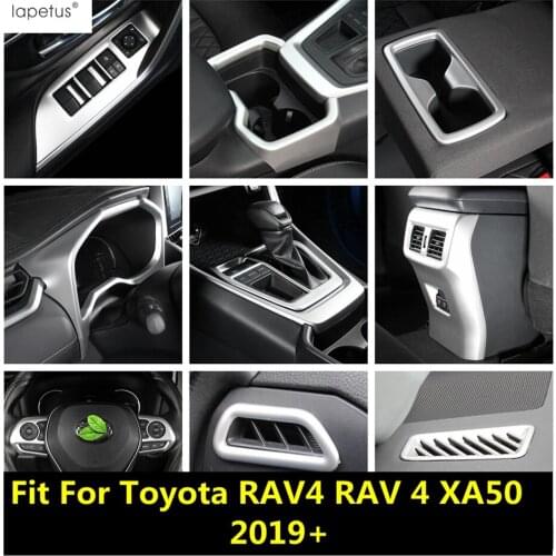 Water Cup Steering Wheel Gear Shift Panel Air AC Vent Cover Trim Accessories Interior For Toyota RAV4 RAV 4 XA50 2019 2020 2021