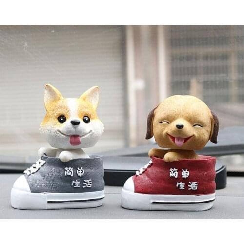 HOT Head-shaking Dog In Shoes Doll Cartoon Innovative Home Car Decor Ceative Gift Cute Dog Decoration Car Decoration Accessories