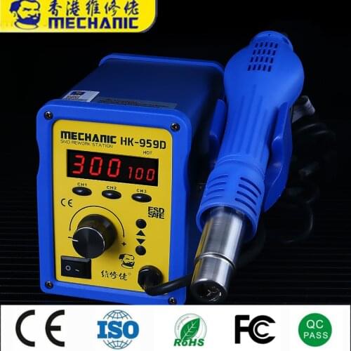 MECHANIC HK-959D Hot Air Gun Desoldering Soldering Rework SMD Solder Station 220V 650W Heat Gun For Welding Repair Tools