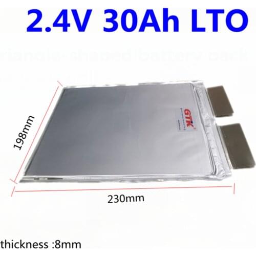 Lower terperature gtk 2.3v 2.4v 30ah LTO Lithium Titanate cells 2.3V 6C fast charge for diy 48v 24v 12v lto battery pack