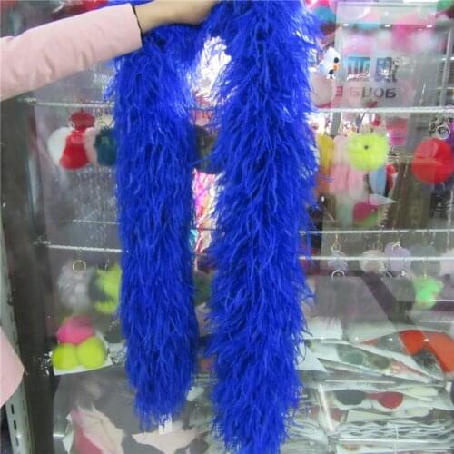 Wholesale Royal Blue 10 Layer Fluffy Feather Boa Carnival Wedding Home Accessories Christmas Party Plumes Plumas