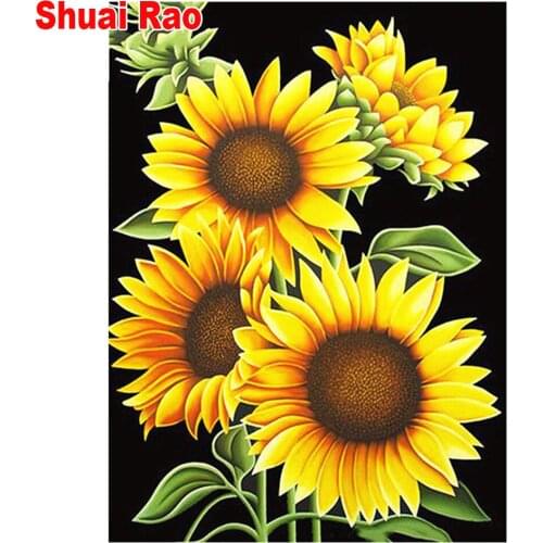 Diamond painting Sunflower puzzle Diamond mosaic round Embroidery Sale Diamond Picture of Rhinestone Decor Home Handmade