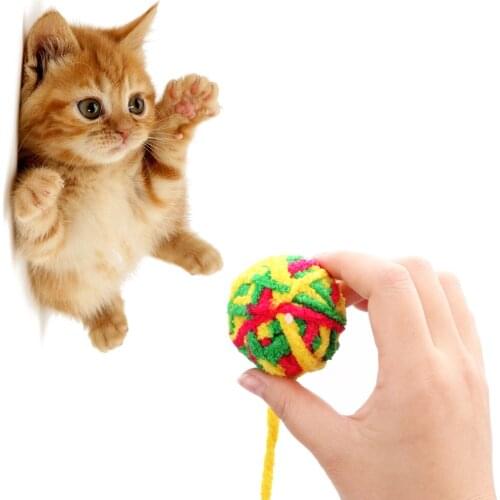 Pet Cat Toys Pet Products Chew Scratch Catch Toys Cat Teaser Rope Weave Ball Cat Football Training Toys Pet Teeth Cleaner