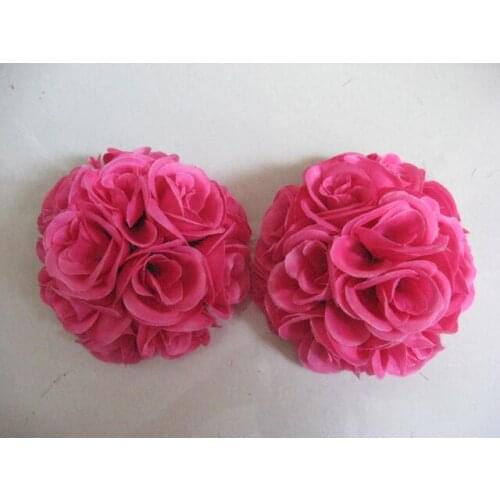 SPR Celebration decoration,party decoration,15cm silk flower wedding kissing ball optional-color-plastic inner-plum