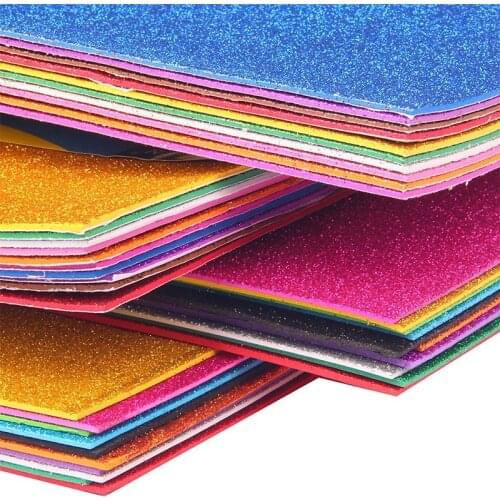 10pc/L A4 2mm EVA Foam Multicolor Glitters Sponge Paper DIY Handcraft Materials Colorful Scrapbooking Paper Craft Origami Papier