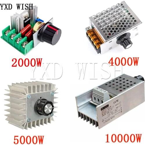 AC 220V 2000W 4000W 5000W 10000W SCR Voltage Regulator Dimmers Motor Speed Controller Thermostat Electronic Voltage Regulator