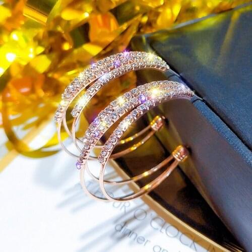 2021 New Trend Classic Metal Round Women Hoop Earrings Fashion Simple Personalized Multilayer Long Earrings Accessories Jewelry