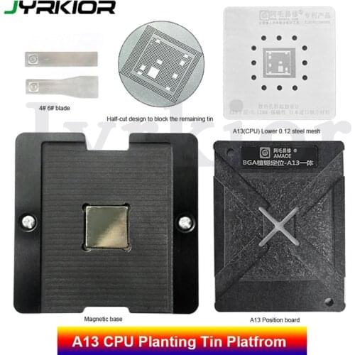 Amaoe BGA Reballing Stencil Platform For iPhone A13 CPU Planting Tin Template Plate Steel Net