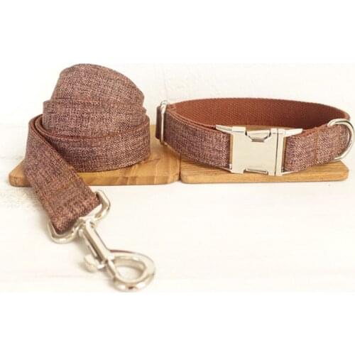 Unique Dog Collar Leash for Small Medium Dogs Pet Products Leads Handmade Cat Necklace Brown Collar Leash Set Pet Accessories