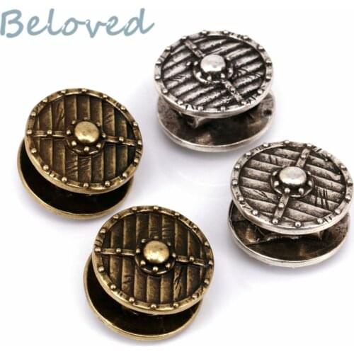 Vintage Lanyard Bracelet Metal Spacer Beads, Round Antique Brass Paracord Bracelet Making Findings, BG18224