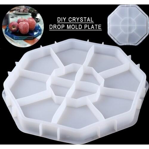 Octagon Epoxy Storage Tray Fruit Plate Mold Resin Casting DIY Pallet Mould Tools Professional Silicone DIY Craft Accessories