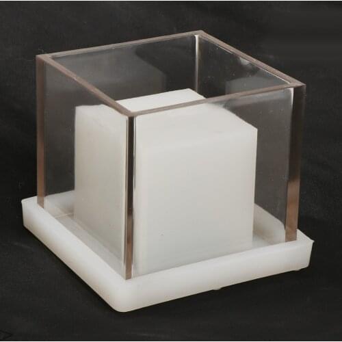 High Quality Plastic Hollow Center Square Cube Candle Making Mold Soap Mould Handmade Aromatherapy Scented Candle Making Tools