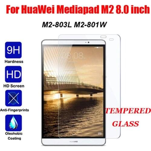9H Screen Protector For HuaWei Mediapad M2 8.0 Tempered Glass for HuaWei M2 M2-801L M2-801 M2-803L M2-802L Protective Film Guard