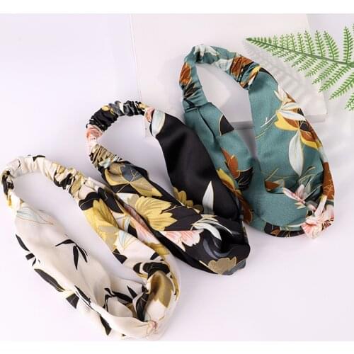 EASYA Women Girls Summer Style Bohemian Headband Headwear Floral Print Elastic Turban Fashio Dot Hair Band Hair Accessories