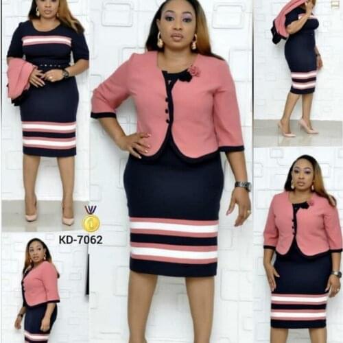 2 Piece Set African Dresses For Women Jacket Tops And Dress 2021 New Arrival Elegant Design Office Lady Suit African Clothes