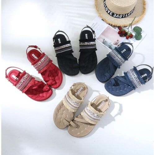 ZZPOHE women sandals bohemia Female Slip-on Casual Comfortable ladies Flat shoes Soft bottom plus size woman sandals 35-42